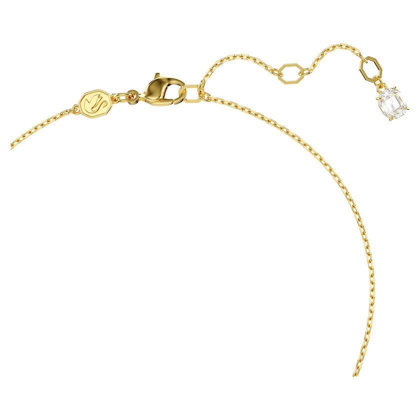 Swarovski Idyllia Heart Pendant: Pink Octagon-Cut Crystal Pearls, Gold-Tone Plated