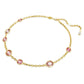 Swarovski Imber Octagon Cut Pink Crystal Gold-Tone Plated Necklace Elegant