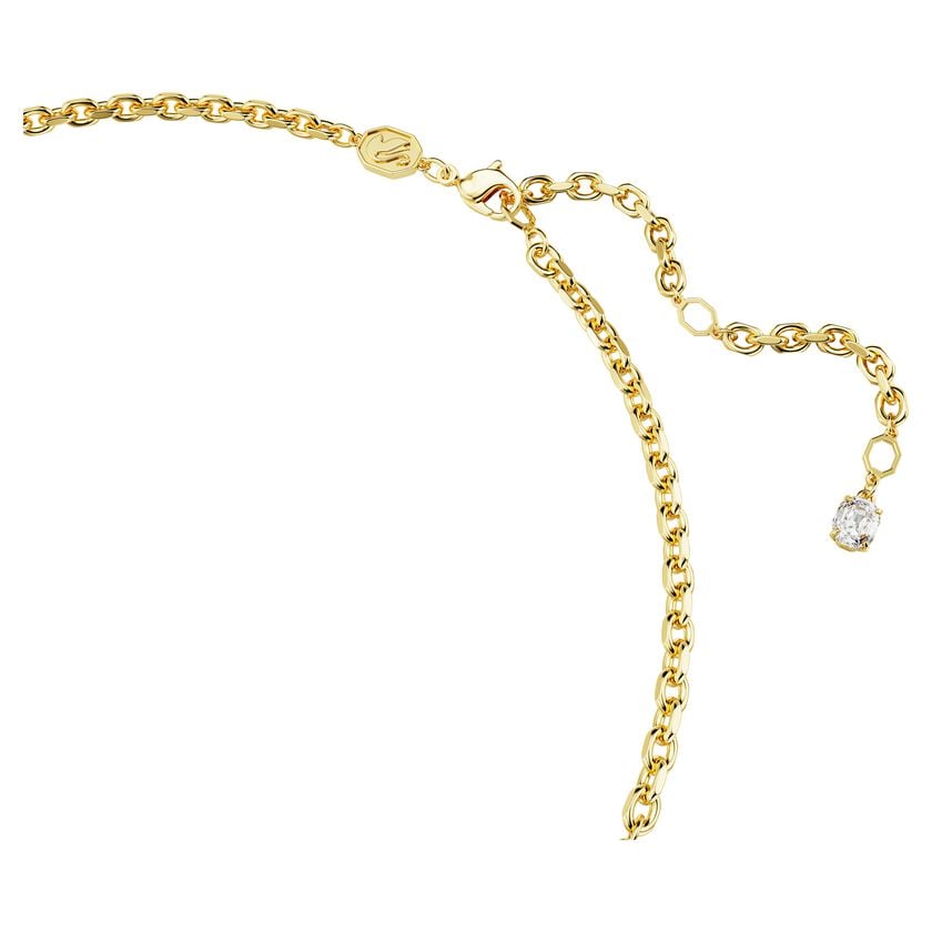 Swarovski Imber Octagon Cut Pink Crystal Gold-Tone Plated Necklace Elegant