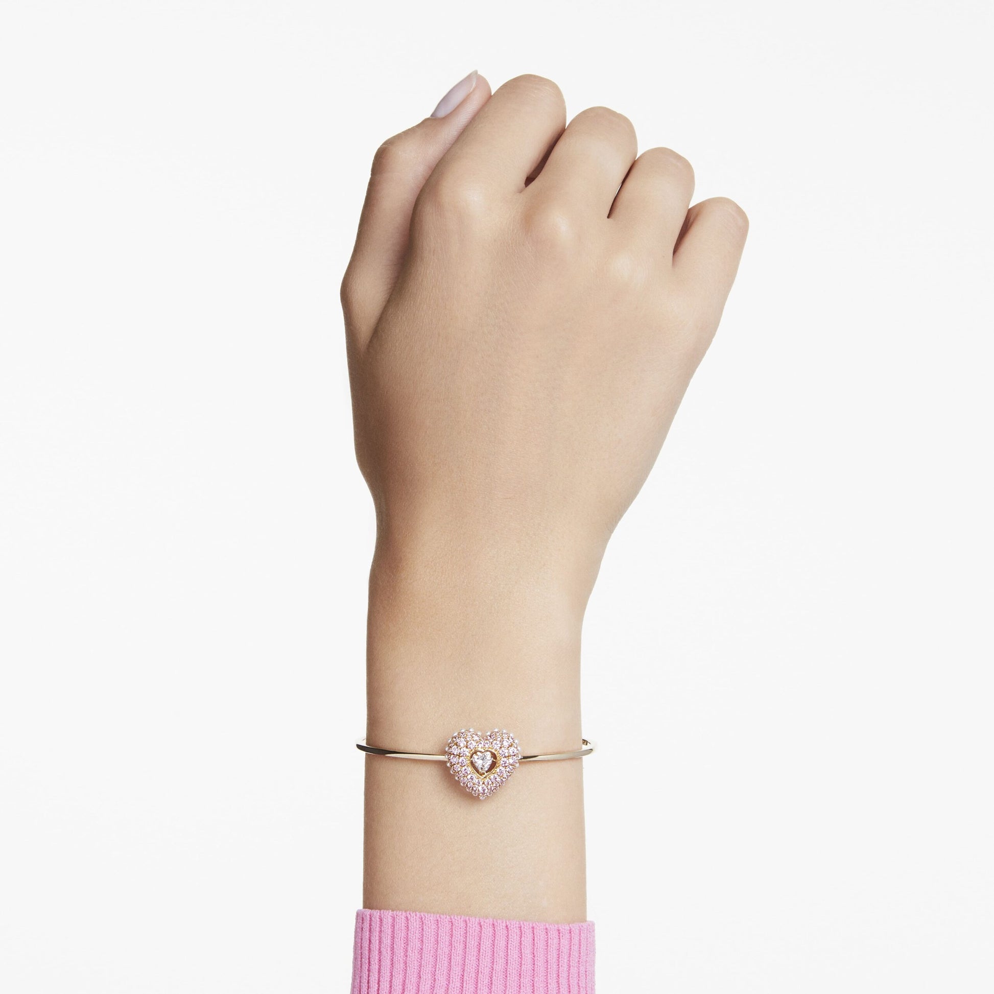 Hyperbola Soft Pin Bangle Heart Pink Gold-tone Plated