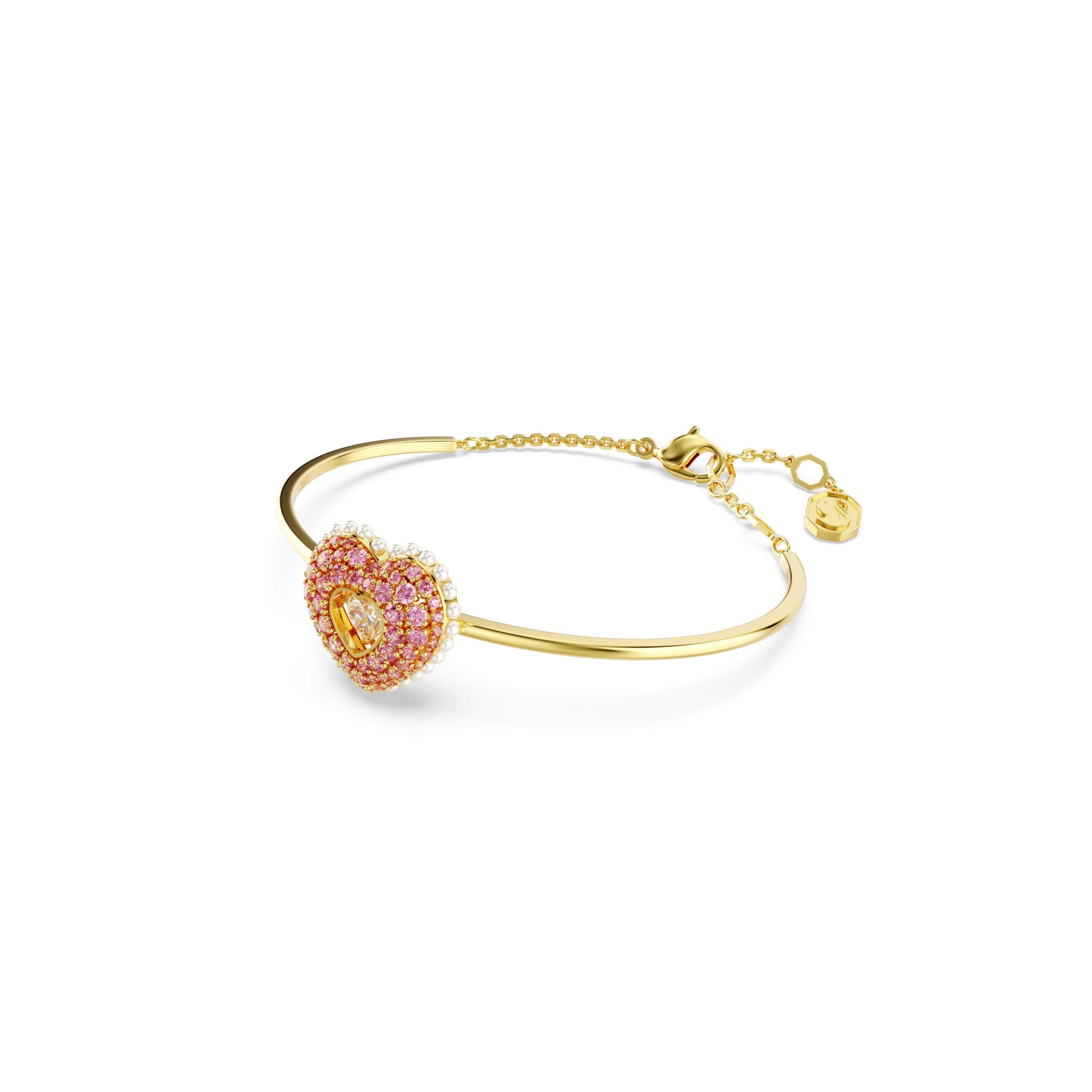 Hyperbola Soft Pin Bangle Heart Pink Gold-tone Plated