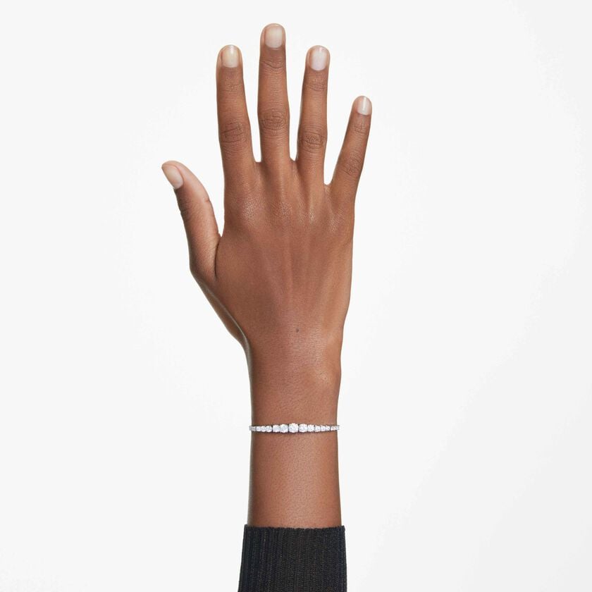 Swarovski Matrix White Rhodium Bracelet with Gradient Zirconia