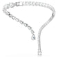 Swarovski Matrix Open Necklace, Mixed White Crystal, Rhodium Plated, Elegant Jewelry