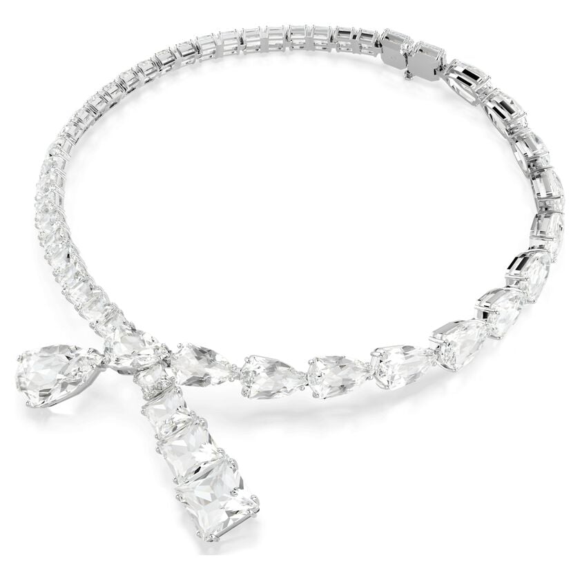 Swarovski Matrix Sparkle Mixed Cut Rhodium Plated White Necklace