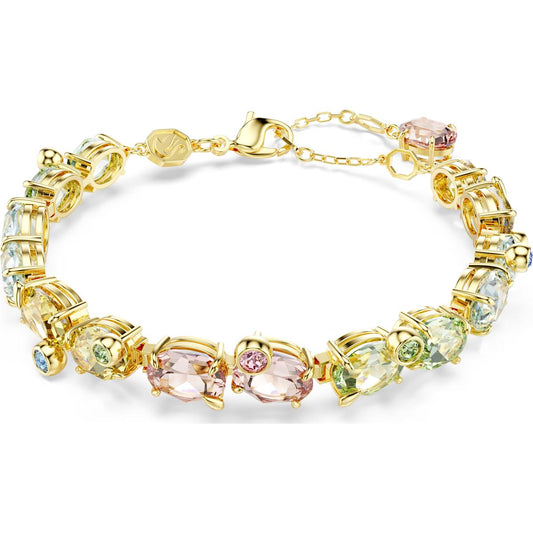 Swarovski Gema Multicolored Gold‑Tone Crystal Tennis Bracelet Elegant