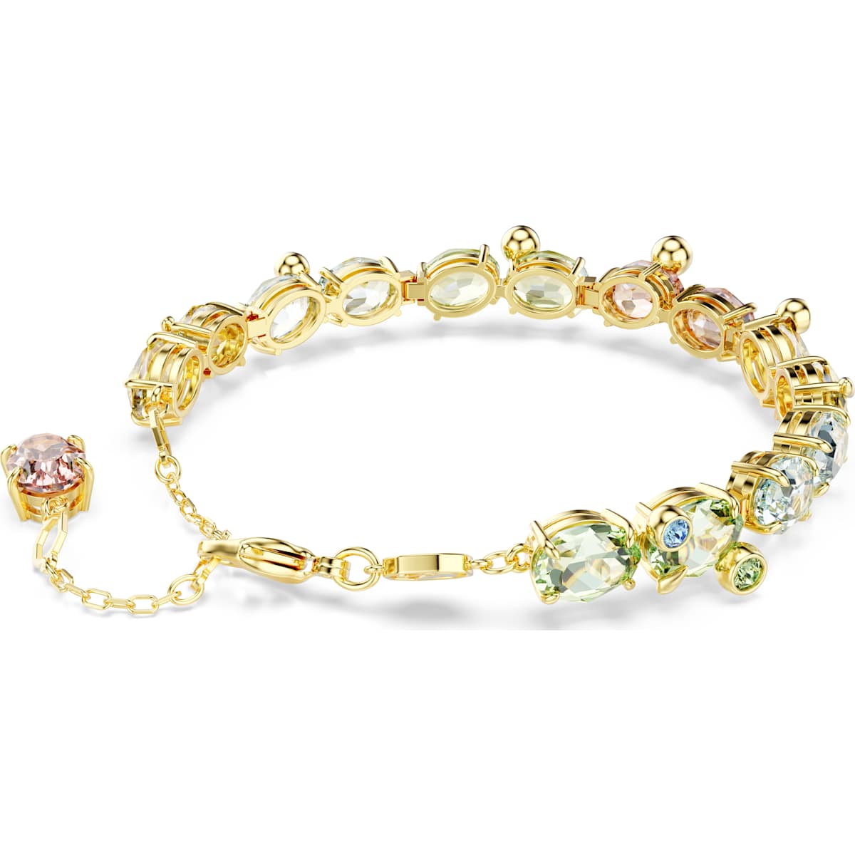 Swarovski Gema Multicolored Gold‑Tone Crystal Tennis Bracelet Elegant