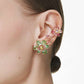 Idyllia Multicolored Gold-Tone Flower Ear Cuff Set – 3 Piece