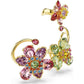 Idyllia Multicolored Gold-Tone Flower Ear Cuff Set – 3 Piece