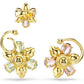 Idyllia Multicolored Gold-Tone Flower Ear Cuff Set – 3 Piece