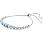 Imber Blue Swarovski Tennis Bracelet with Rhodium Plated Finish