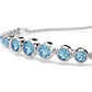 Imber Blue Swarovski Tennis Bracelet with Rhodium Plated Finish