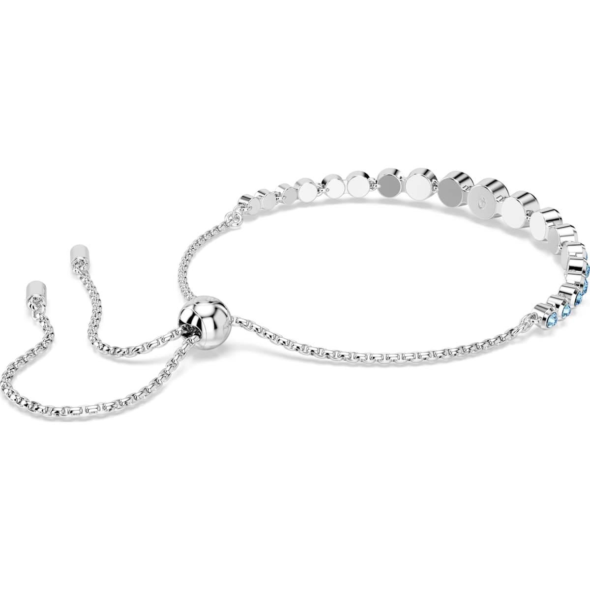 Imber Blue Swarovski Tennis Bracelet with Rhodium Plated Finish