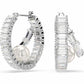 Ariana Grande Swarovski Crystal Pearl Baguette‑Cut White Hoop Earrings
