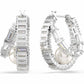 Ariana Grande Swarovski Crystal Pearl Baguette‑Cut White Hoop Earrings