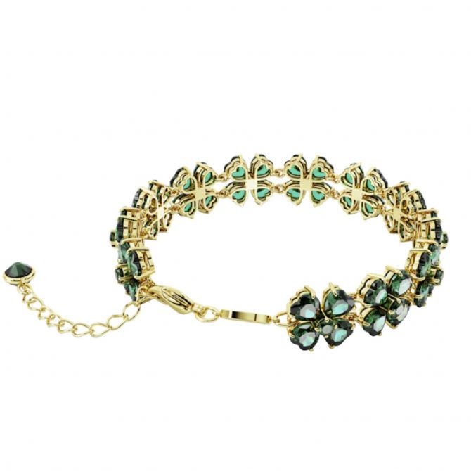 Swarovski Idyllia Green Clover Bracelet, Gold-Tone Plated, Mixed-Cut Crystal Accents