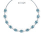 Swarovski Rhodium-Plated Blue White Crystal Embellished Necklace for Women