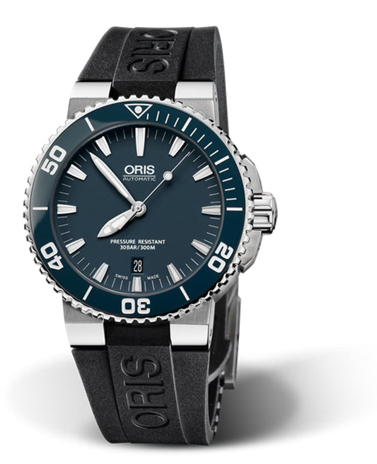 Oris Aquis Date Automatic Dive Watch, Black Rubber Strap, Steel Case