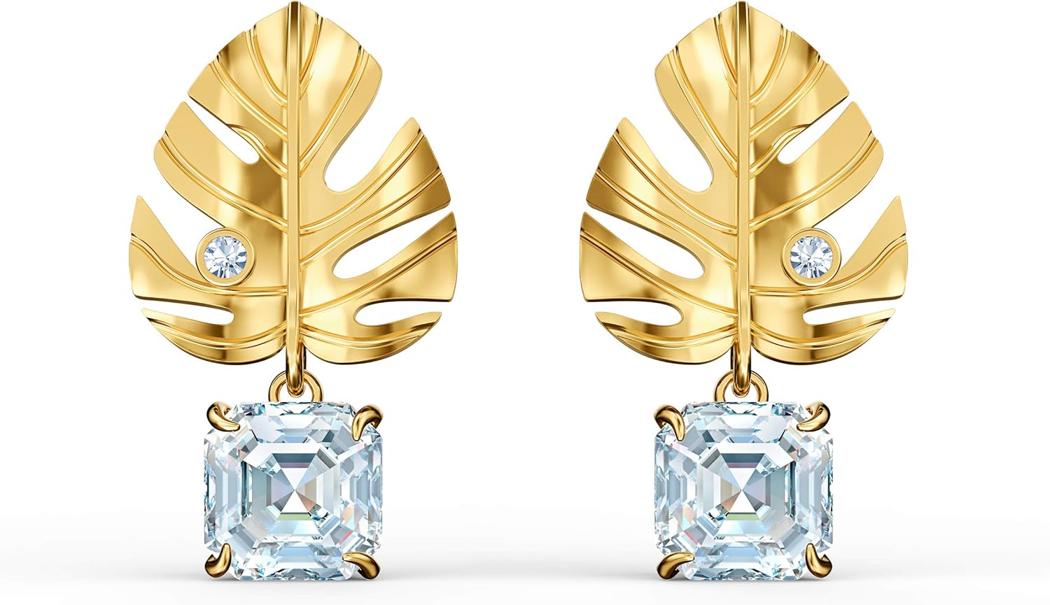 Swarovski Gold-Tone Tropical Leaf Parrot Necklace and Earrings Set