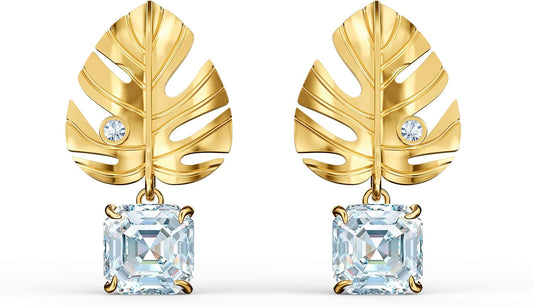 Swarovski Gold-Tone Tropical Leaf Parrot Necklace and Earrings Set