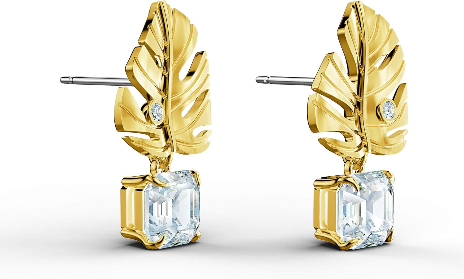 Swarovski Gold-Tone Tropical Leaf Parrot Necklace and Earrings Set