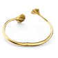 Elegant Ginko Leaf Crystal Bangle, Gold-Tone Plated, Stunning Design for Women