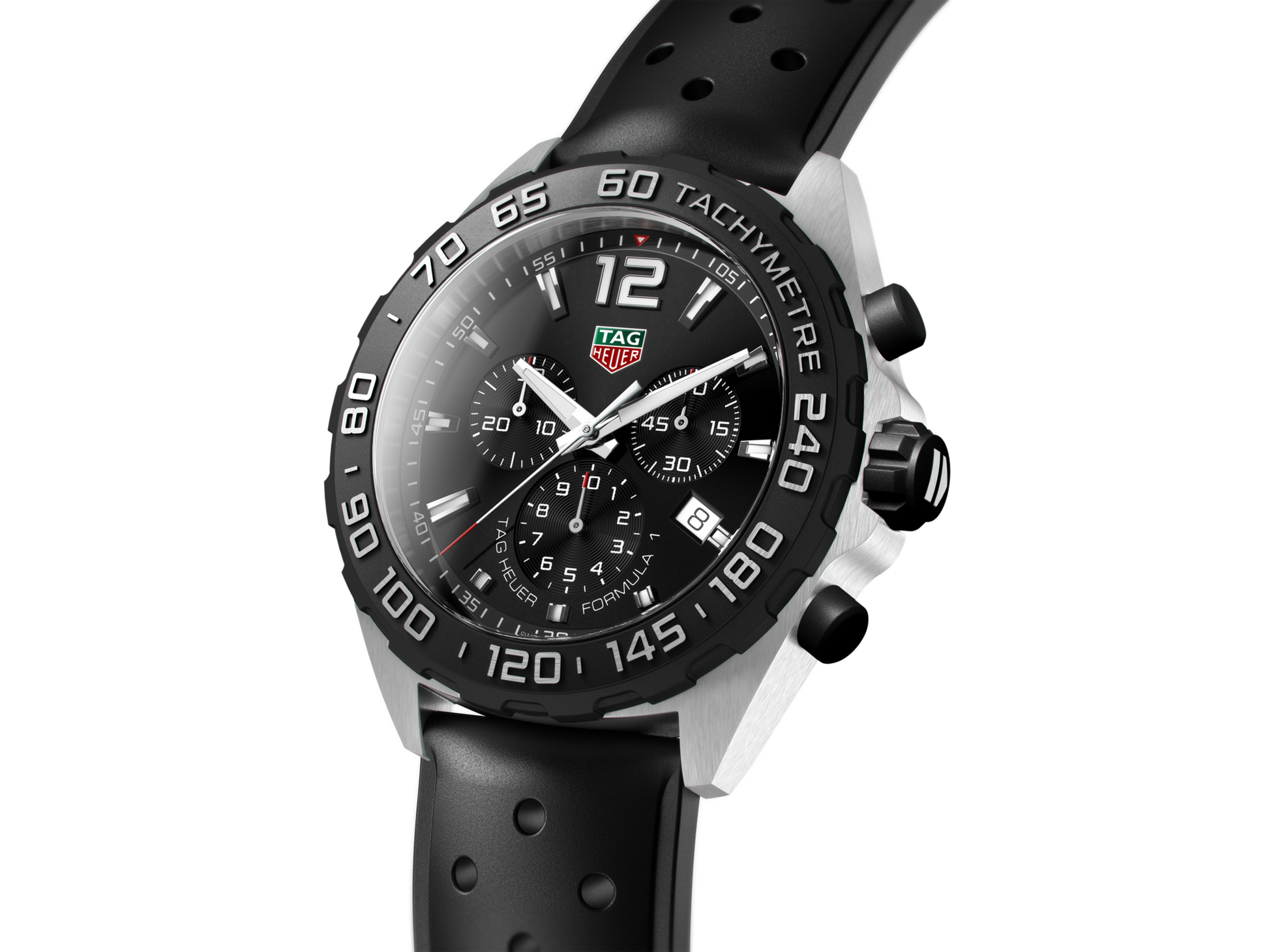 TAG Heuer Formula 1 Quartz Racing Chronograph, 43mm Steel, Black Dial, 200M Water Resistance