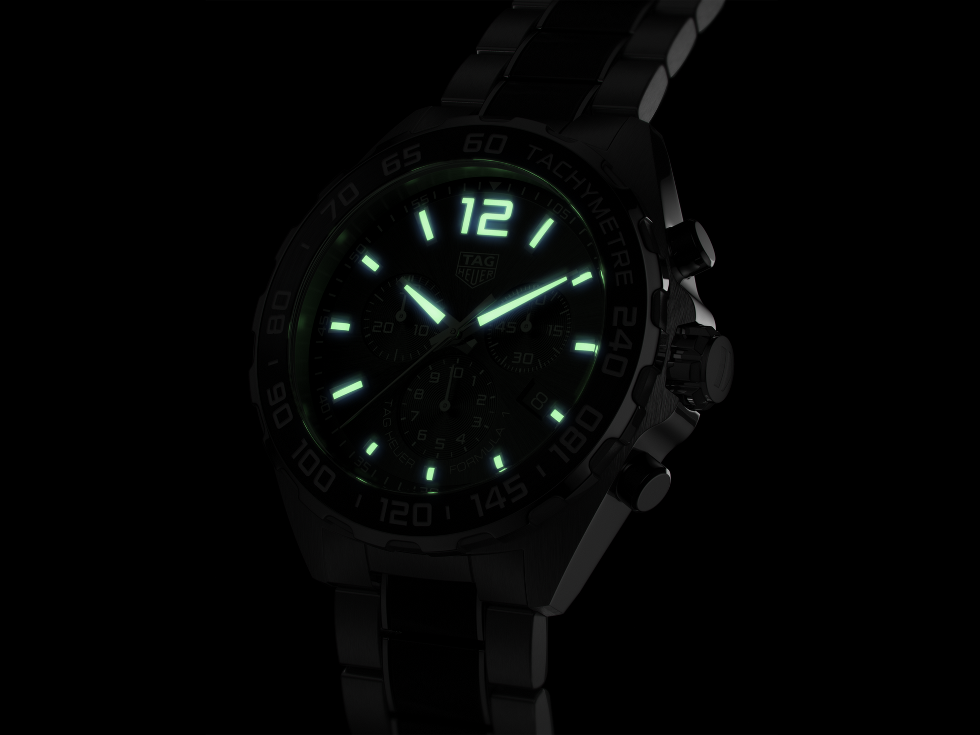 TAG Heuer Formula 1 43mm Steel Chronograph Watch, Silver Dial, Ceramic Bezel