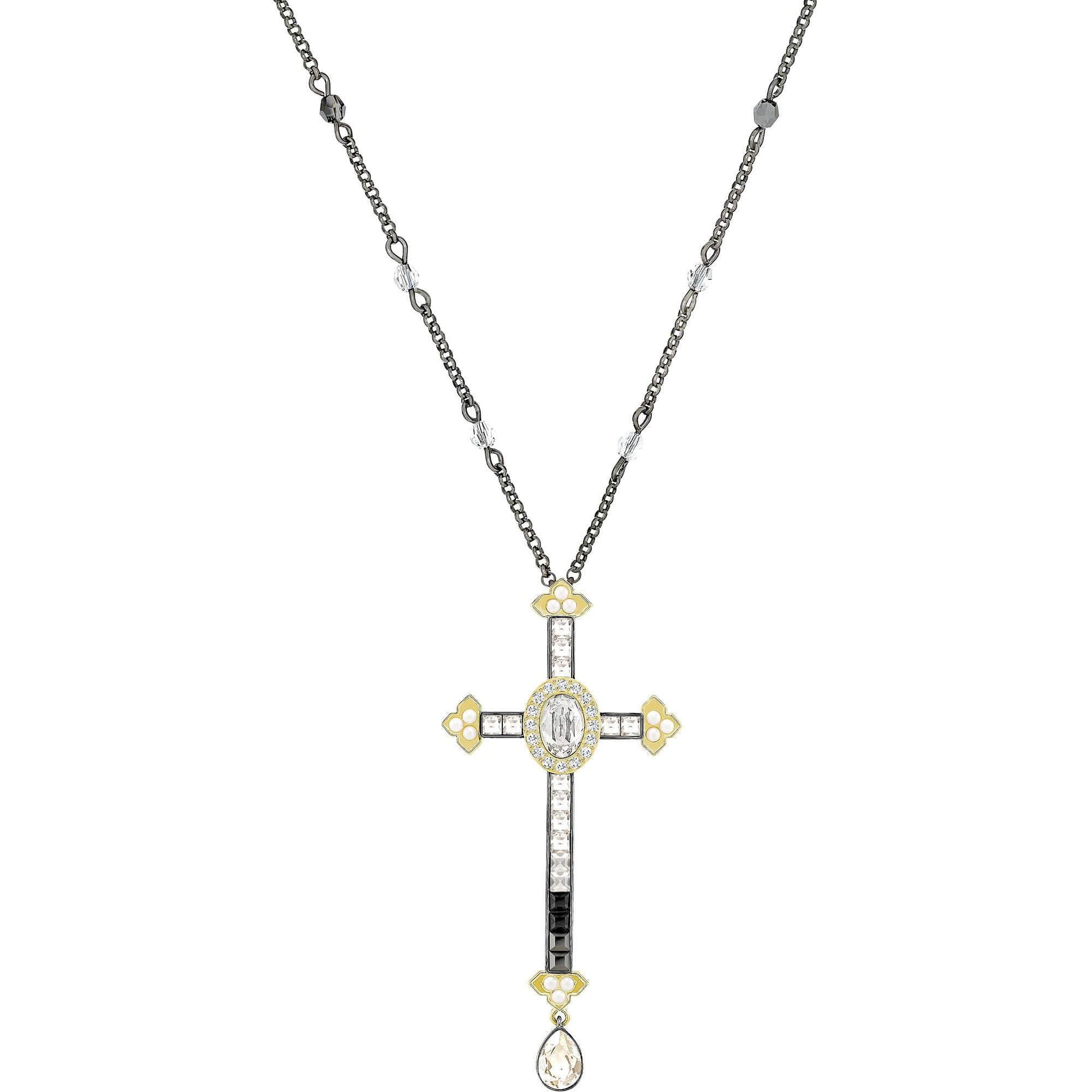 Swarovski Women’s Stainless Steel Crystal Pendant Necklace with Gold Finish