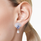 Swarovski Idyllia Blue Crystal Pearl Shell Drop Earrings