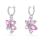 Swarovski Gema Pink Flower Drop Earrings