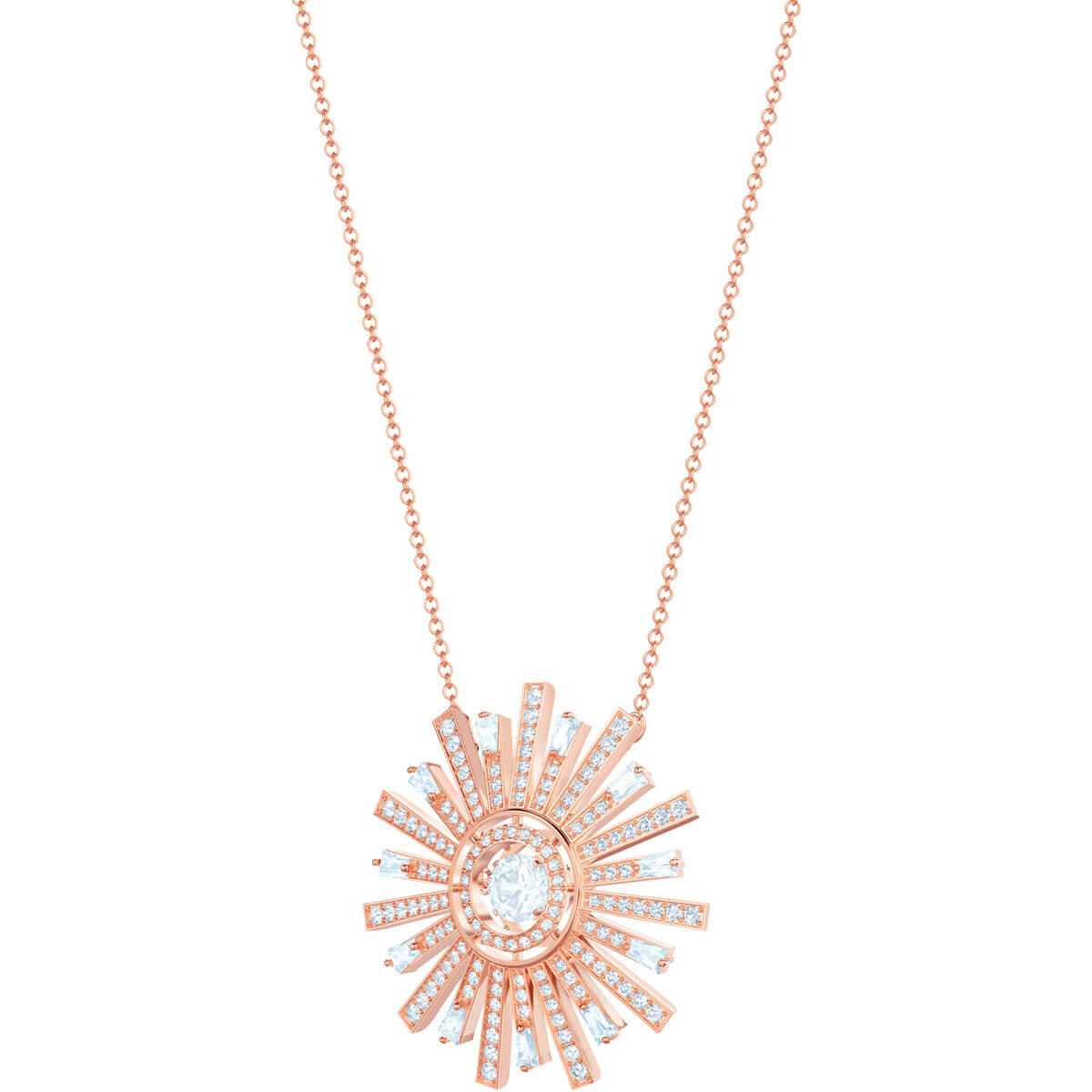 Swarovski Sunshine Crystal Necklace in White Rose Gold Plated