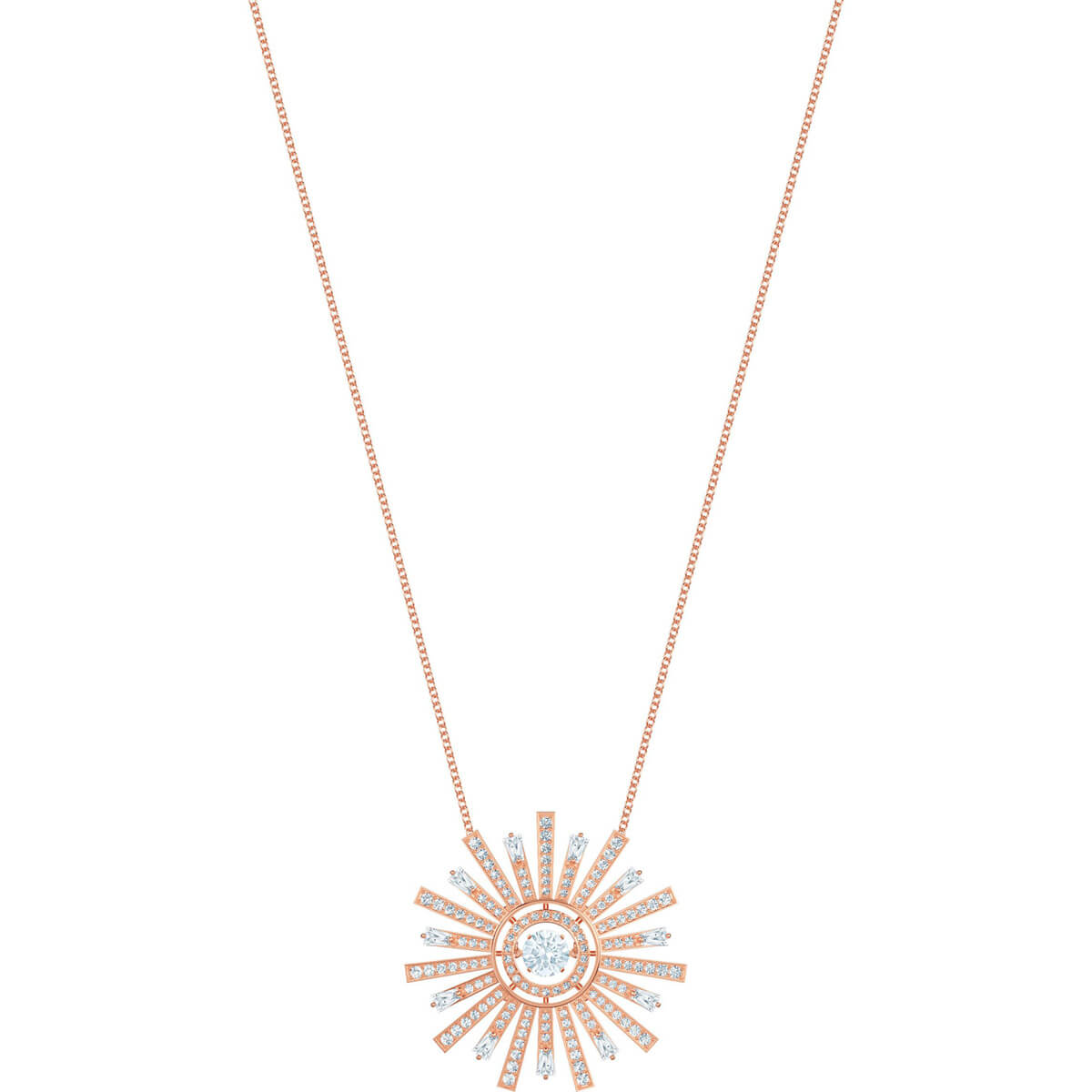 Swarovski Sunshine Crystal Necklace in White Rose Gold Plated