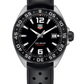 TAG Heuer Formula 1 41mm Quartz Steel Date Watch Black Dial Rubber Strap