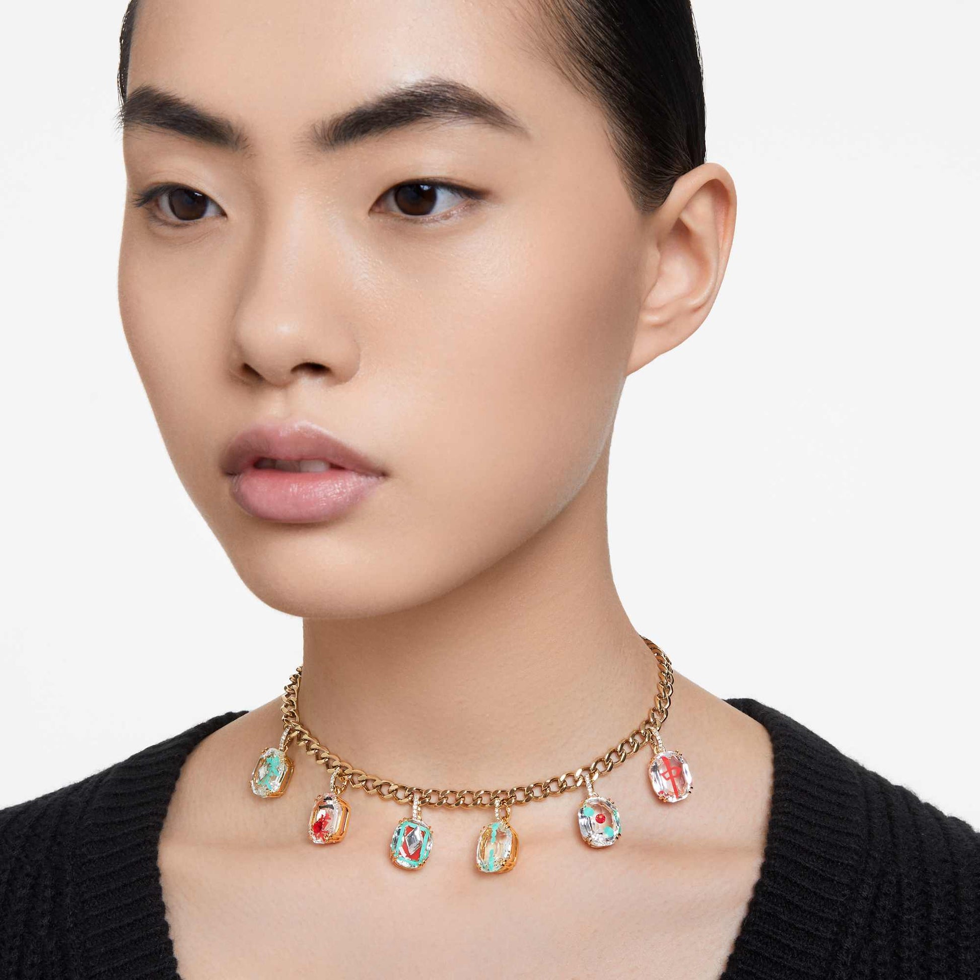 Alea Multicolored Gold-Tone Swarovski Necklace – Chinese New Year Celebration