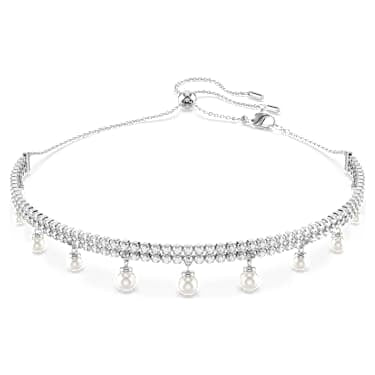 Ariana Grande x Swarovski Crystal Pearl Choker - Rhodium Plated White Necklace