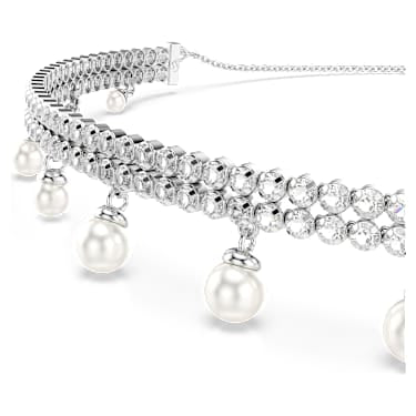 Ariana Grande x Swarovski Crystal Pearl Choker - Rhodium Plated White Necklace