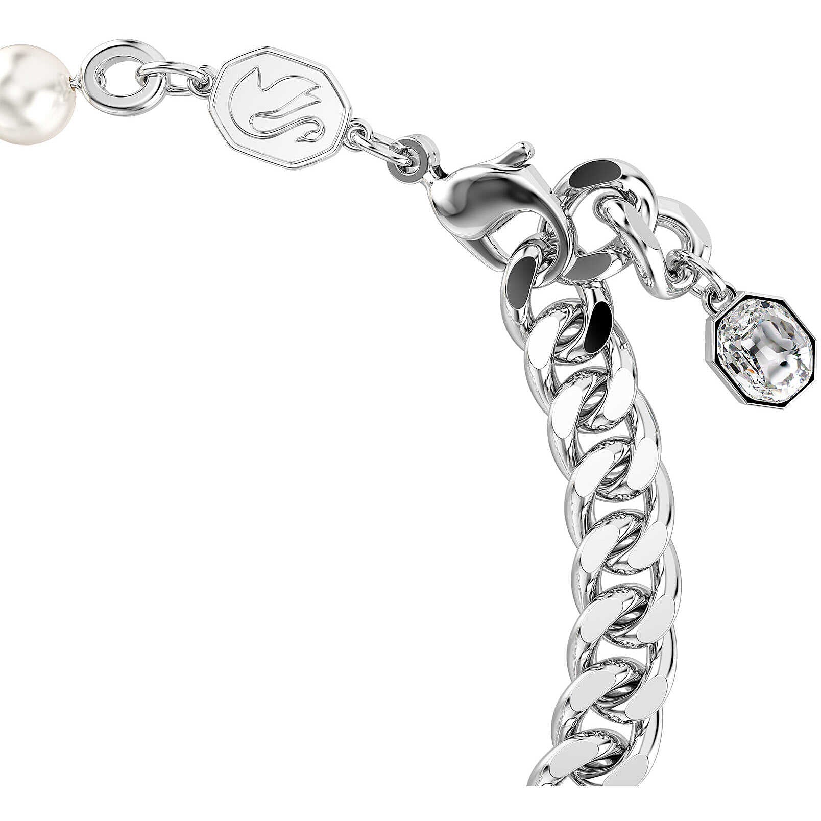 Swarovski Dextera Pavé White Crystal Rhodium-Plated Women's Bracelet Elegant Jewelry