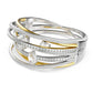Swarovski Hyperbola Collection Rigid Bangle Bracelet with Mixed Cut White Zirconia