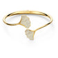 Elegant Ginko Leaf Crystal Bangle, Gold-Tone Plated, Stunning Design for Women