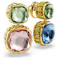 Swarovski Chroma Cushion-Cut Multicolored Gold-Plated Reversible Drop Earrings