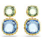 Swarovski Chroma Cushion-Cut Multicolored Gold-Plated Reversible Drop Earrings