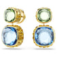 Swarovski Chroma Cushion-Cut Multicolored Gold-Plated Reversible Drop Earrings
