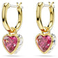 Swarovski Chroma Red Heart Drop Earrings Gold‑Tone Plated