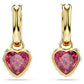 Swarovski Chroma Red Heart Drop Earrings Gold‑Tone Plated