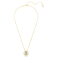 Swarovski Chroma Octagon Cut Green Crystal Pendant Necklace, Gold-Tone Plated Chain