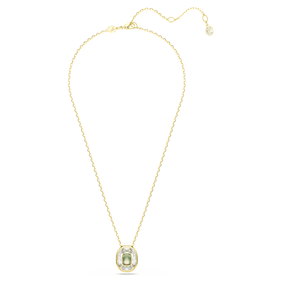 Swarovski Chroma Octagon Cut Green Crystal Pendant Necklace, Gold-Tone Plated Chain