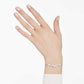 Elegant Constella Rhodium Plated Bangle with White Crystal Pearls and Zirconia