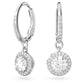 Swarovski Constella White Pavé Drop Earrings Rhodium Plated
