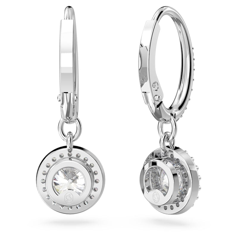 Swarovski Constella White Pavé Drop Earrings Rhodium Plated