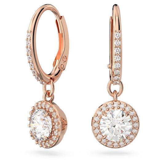 Swarovski Constella Round Cut Pavé Drop Earrings White